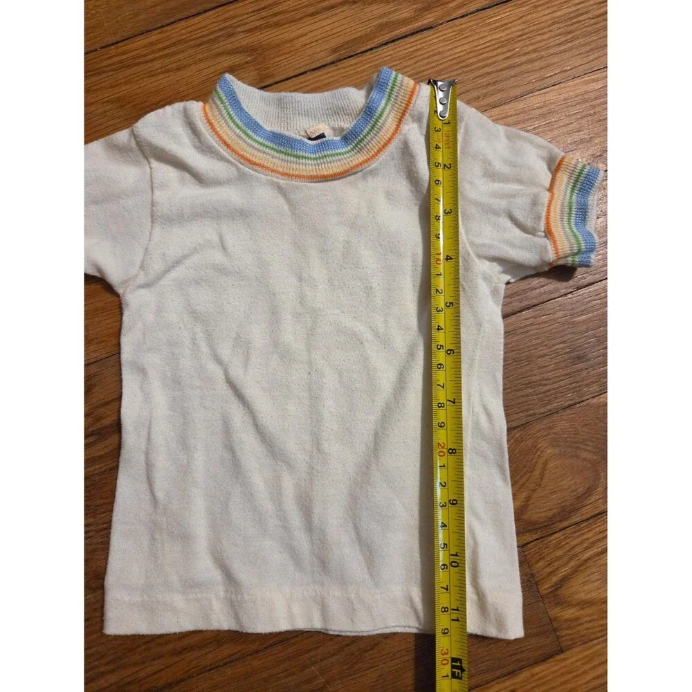 Vintage carter's rainbow striped ringer tshirt size 12 months
